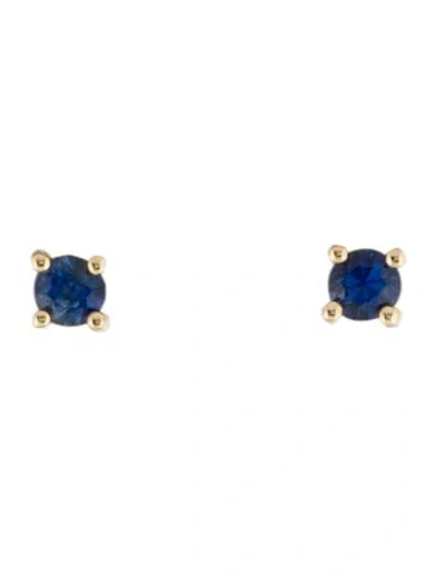 Pre-owned Eriness 14k Sapphire Stud Earrings In Multi