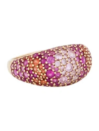 Pre-owned Eriness 14k Sapphire Sunset Cocktail Ring In Multi