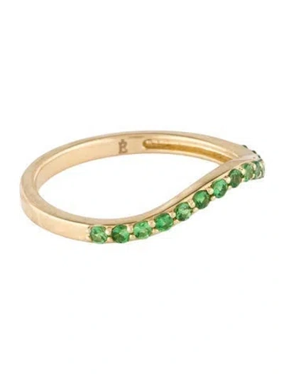 Pre-owned Eriness 14k Tsavorite Garnet Contour Ring In Multi