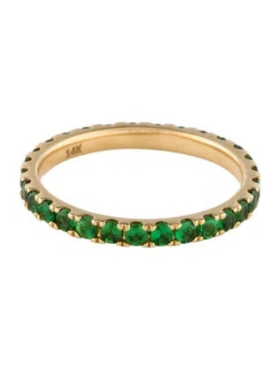 Pre-owned Eriness 14k Tsavorite Garnet Eternity Band In Multi