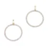Eriness Diamond Baguette Loop Earrings In Yellow Gold,white Diamonds