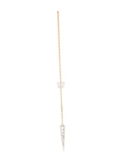 Pre-owned Eriness Diamond Triangle Single Threader Earring In Multicolor