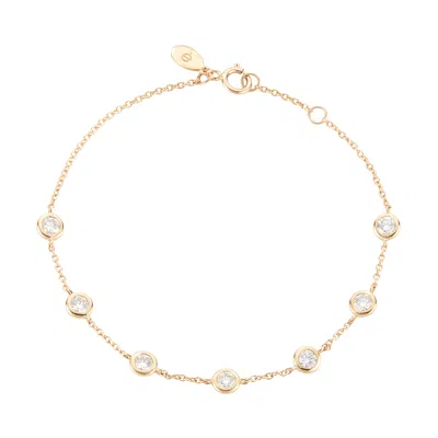 Eriness Diamonds By The Yard Bracelet In Yellow Gold,white Diamond