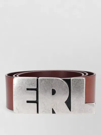 Erl Adjustable Leather Belt Refined Design In Brown