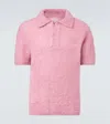 Erl Alpaca-blend Polo Sweater In Pink