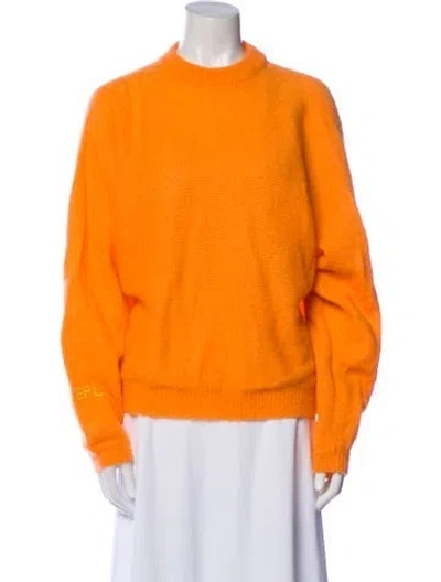 Pre-owned Erl Alpaca Mock Neck Sweater In Orange