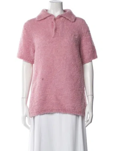 Pre-owned Erl Alpaca V-neck Sweater In Blue