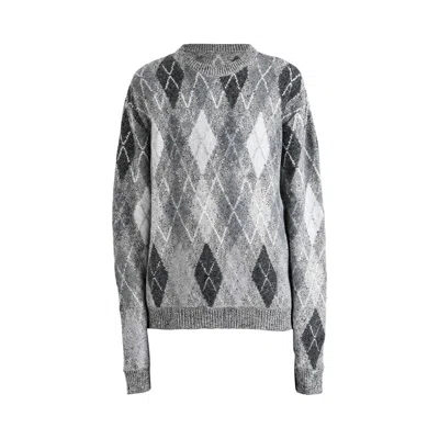 Pre-owned Erl Argyle Sweater 'grey' | Men's Size M