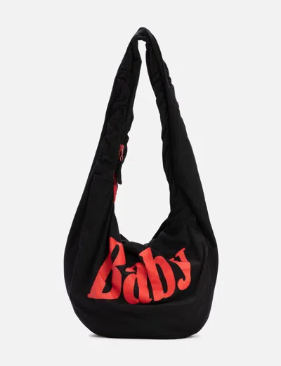 Erl Baby Print Cotton Shoulder Bag In Black/黑色/블랙/ブラック