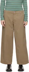 Erl Beige Chino Trousers In Brown