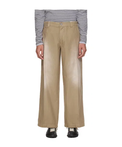 Erl Beige Chino Woven Trousers In Gold