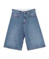 Erl Gender Inclusive Indiana Skate Denim Shorts In Blue