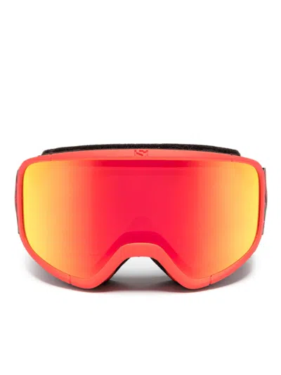 Erl Biker-style Frame Mirrored Sunglasses In Red