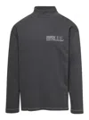 Erl Brushed Cotton Mock-neck Sweatshirt With Contrasting Print In Black