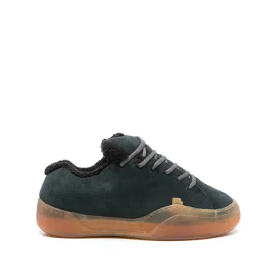 Erl 'vamp Skate' Black Low Top Sneakers With Contrasting Sole