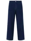 Erl Corduroy Button-fastening Trousers In Blue