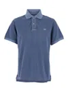 Erl Polo Con Colletto Classico E Logo Lettering Sul Fronte In Cotone Blu Uomo In Blue