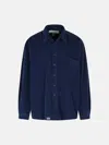 Erl Cotton Shirt With Chest Pocket And Long Sleeves In Blue