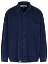 Erl Cotton Shirt With Chest Pocket And Long Sleeves In Blue