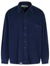 Erl Cotton Shirt With Chest Pocket And Long Sleeves In Blue