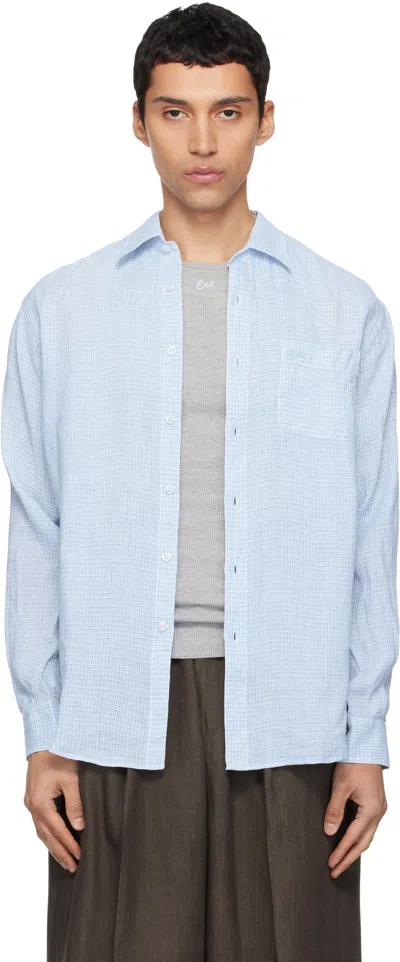 Erl Blue Plaid Shirt
