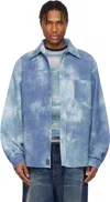 Erl Tie-dye Corduroy Overshirt In Blue