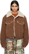 Erl Brown Sherpa Corduroy Trucker Jacket In 1 Brown