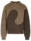 Erl Gender Inclusive Swirl Wool Blend Sweater In Brown