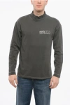 Erl Brushed Cotton Mock-neck Sweatshirt With Contrasting Print