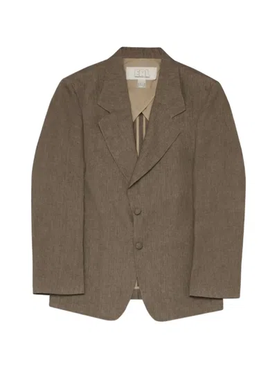 Erl Button Tailored Jacket In Brown