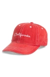 Erl California Embroidered Baseball Cap In Red