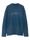 Erl California Long-sleeve T-shirt In Blue