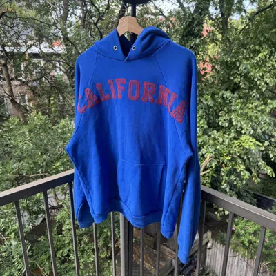 Pre-owned Erl California Raglan Hoodie In Blue