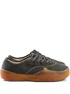 Erl Round Toe Low-top Sneakers In Black