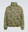 Erl Multicolor Printed Quilted Down Jacket In  Green Rave
