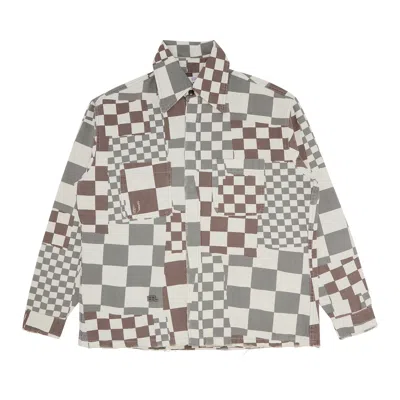 Pre-owned Erl Canvas Jacket 'checker' In Multi-color