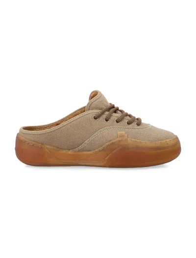 Erl Canvas Mule Sneakers In Brown