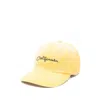 Erl Embroidered-slogan Cap In Yellow