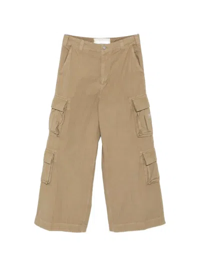 Erl Gender Inclusive Cotton Canvas Cargo Pants In Brown