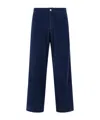 Erl Corduroy Button-fastening Trousers In Blue