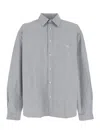 Erl Check Cotton Shirt In Gray