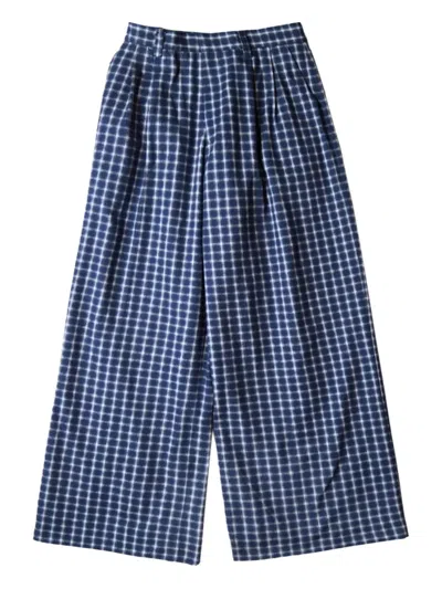 ERL CHECK PLEATED TROUSERS
