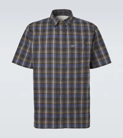 Erl Plaid Short-sleeve Button-up Shirt In Multi