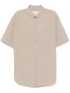 Erl Gender Inclusive Longline Plaid Short Sleeve Button-down Shirt In Neutrals