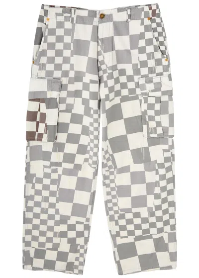 ERL ERL CHECKED STRAIGHT-LEG CARGO TROUSERS