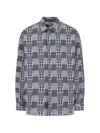 Erl Check-pattern Shirt In Blue