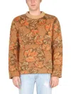 Erl Floral Jacquard Knit Sweater In Gold