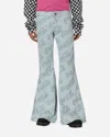 Erl Coca-cola Jacquard Denim Flare Pants In Grey