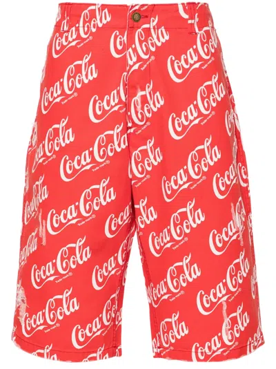ERL COCA-COLA PRINT COTTON SHORTS