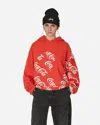 Erl Men Coca Cola Swirl Hoodie Knit In Red